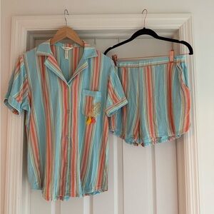 Matilda Jane Striped Pajama Set - Blue, Orange, White